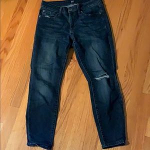 Gap curvy true skinny petite distressed jeans